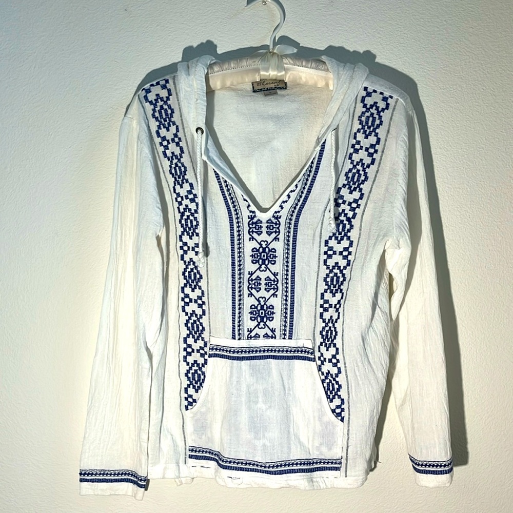 Ethereal top with blue detail